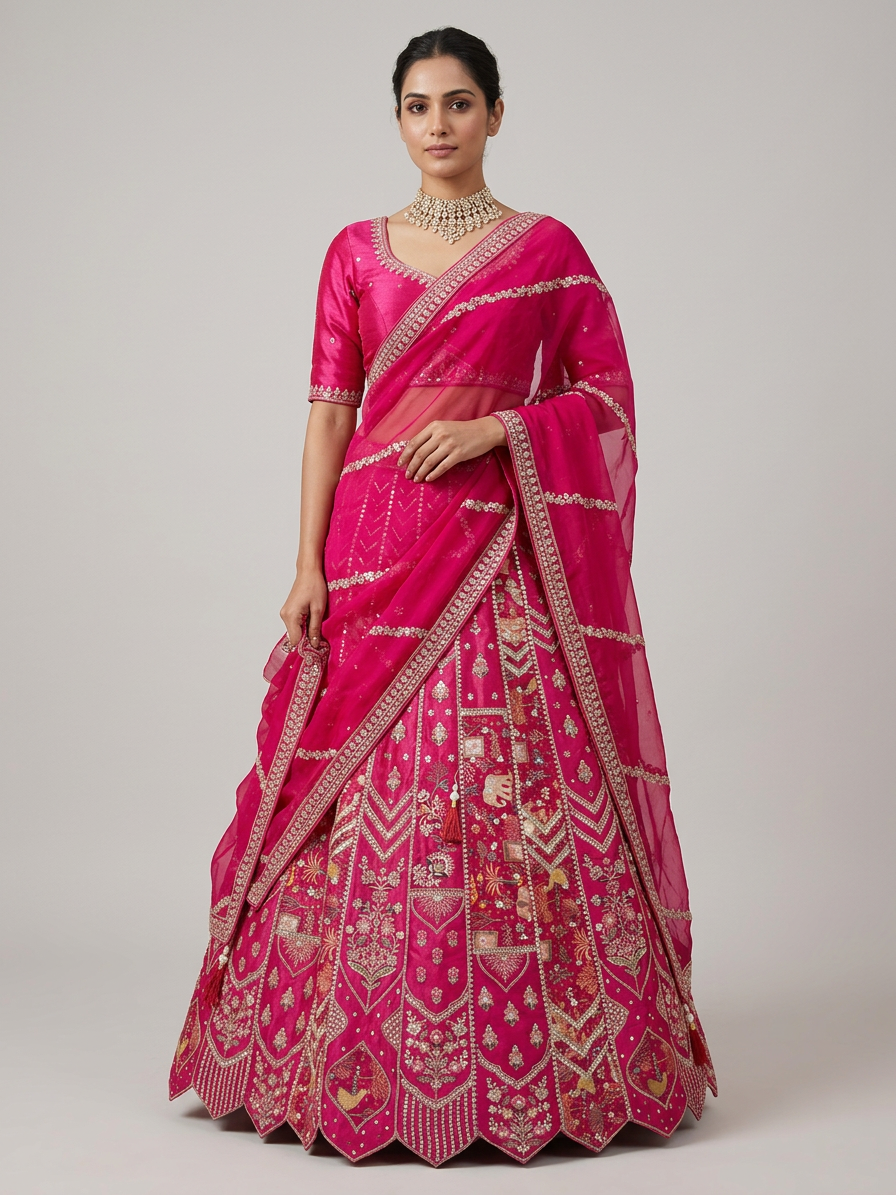 Bridal Lehnga — Model — front view