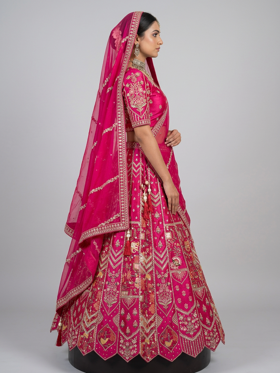 Bridal Lehnga — Model — right side view