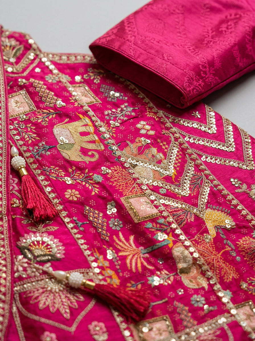 Bridal Lehnga — Fabric texture