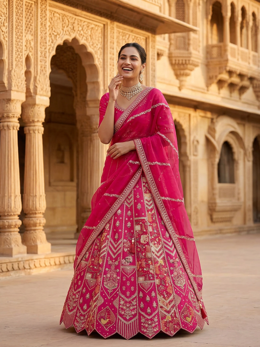 Bridal Lehnga — Bridesmaid / sister of the bride · Palace courtyard
