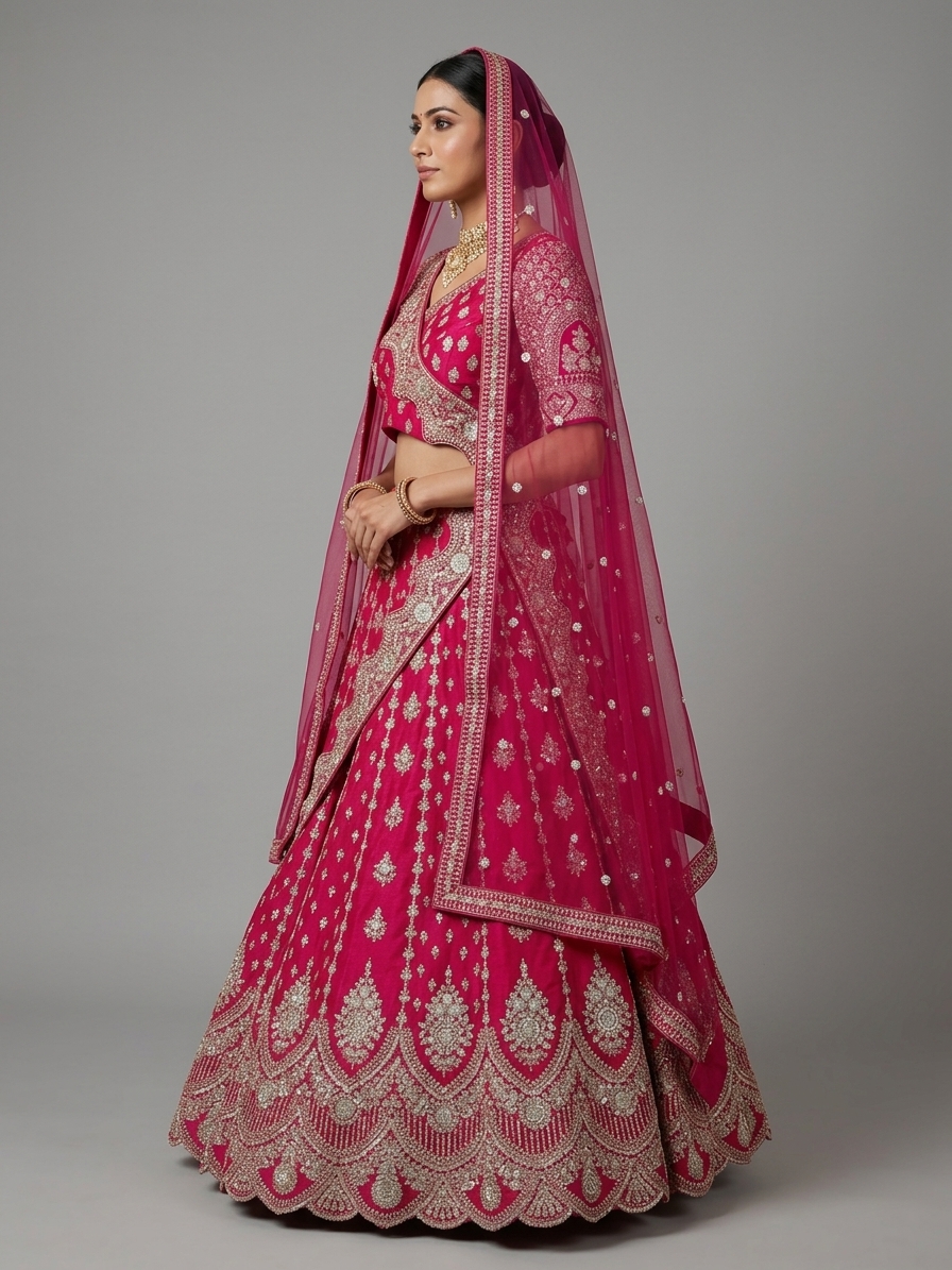 Bridal Lehnga — Model — right side view