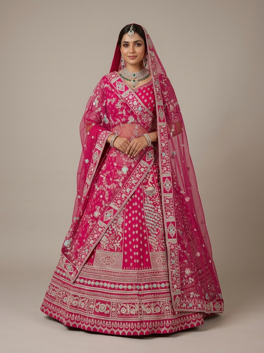 Bridal Lehnga - Sartaj -14 — Model — front view