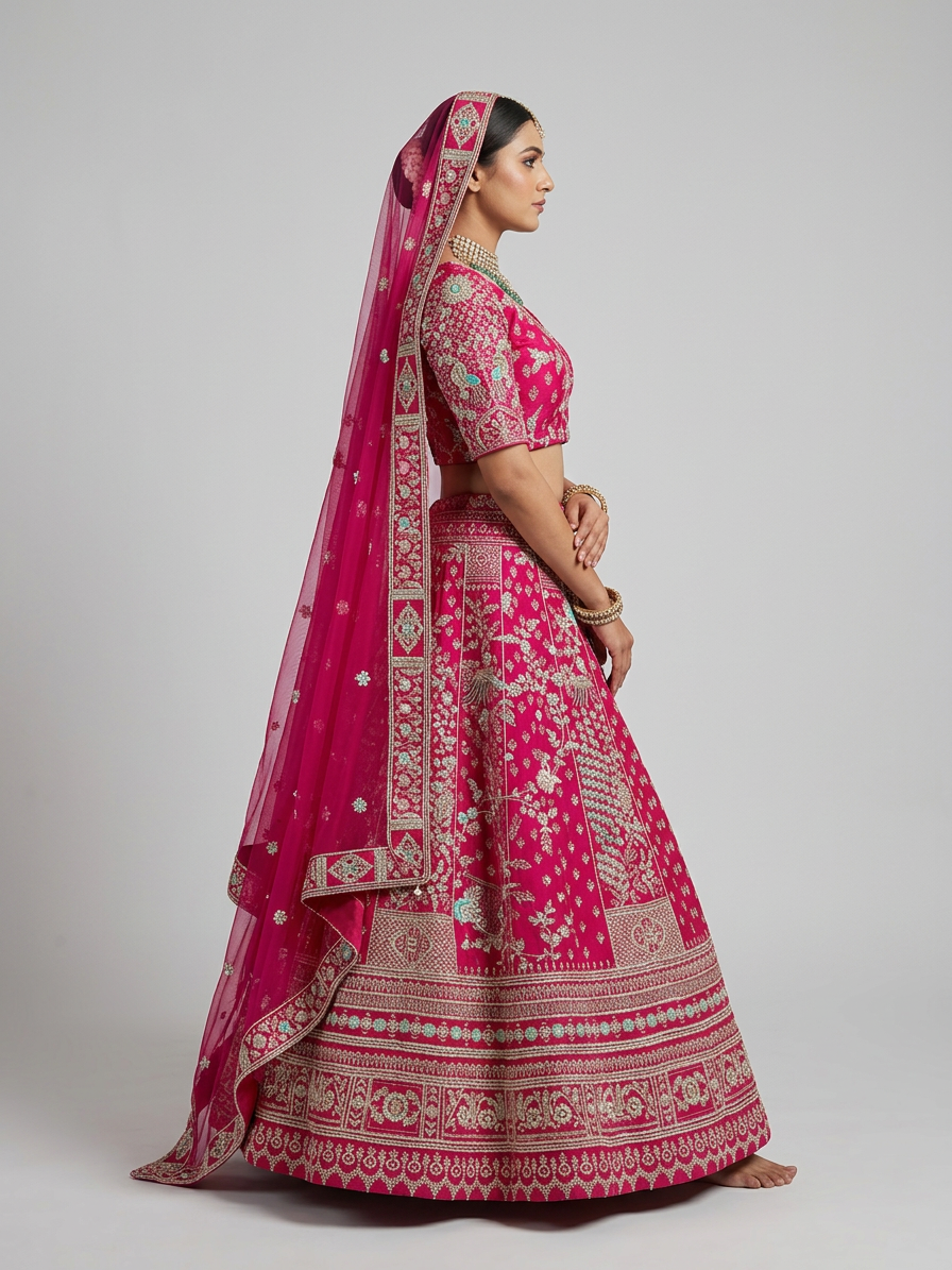 Bridal Lehnga - Sartaj -14 — Model — right side view