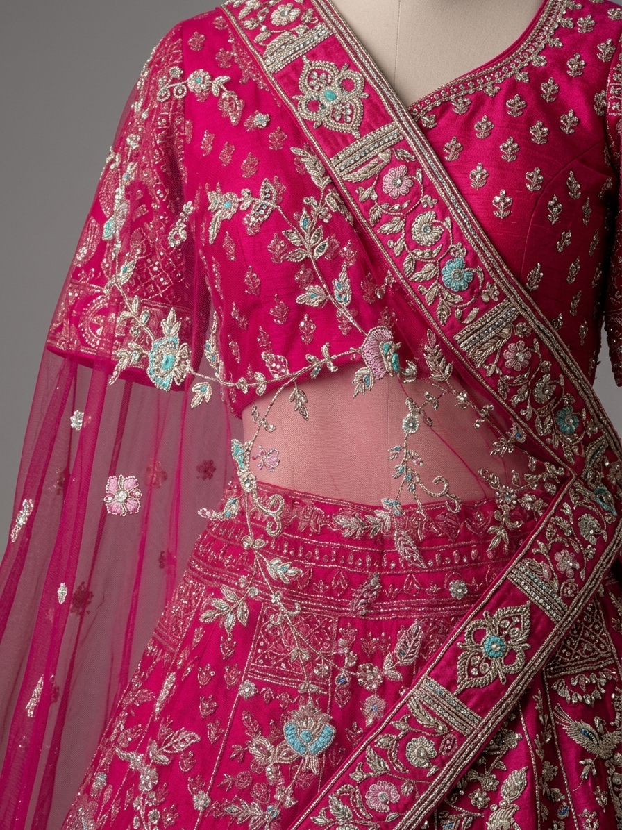 Bridal Lehnga - Sartaj -14 — Macro — work close-up