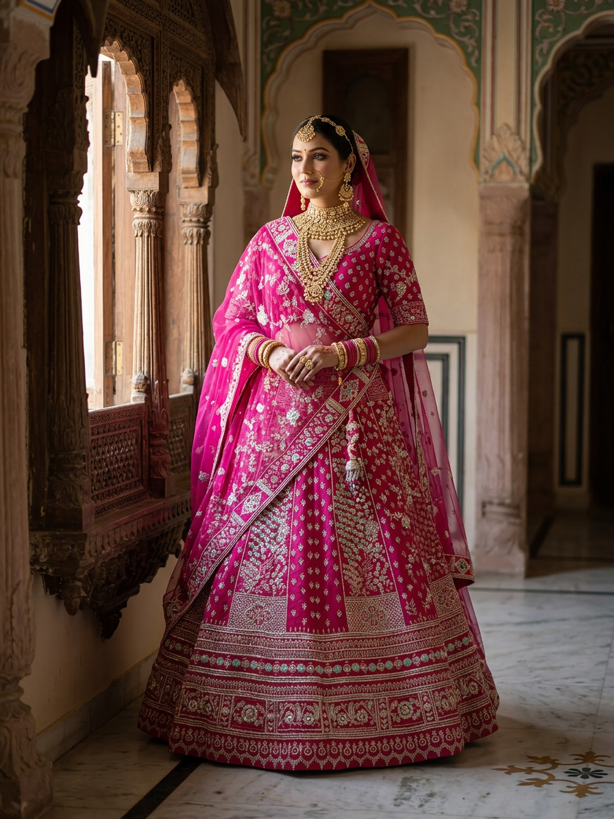 Bridal Lehnga - Sartaj -14 — Indian bride wearing it · Heritage haveli