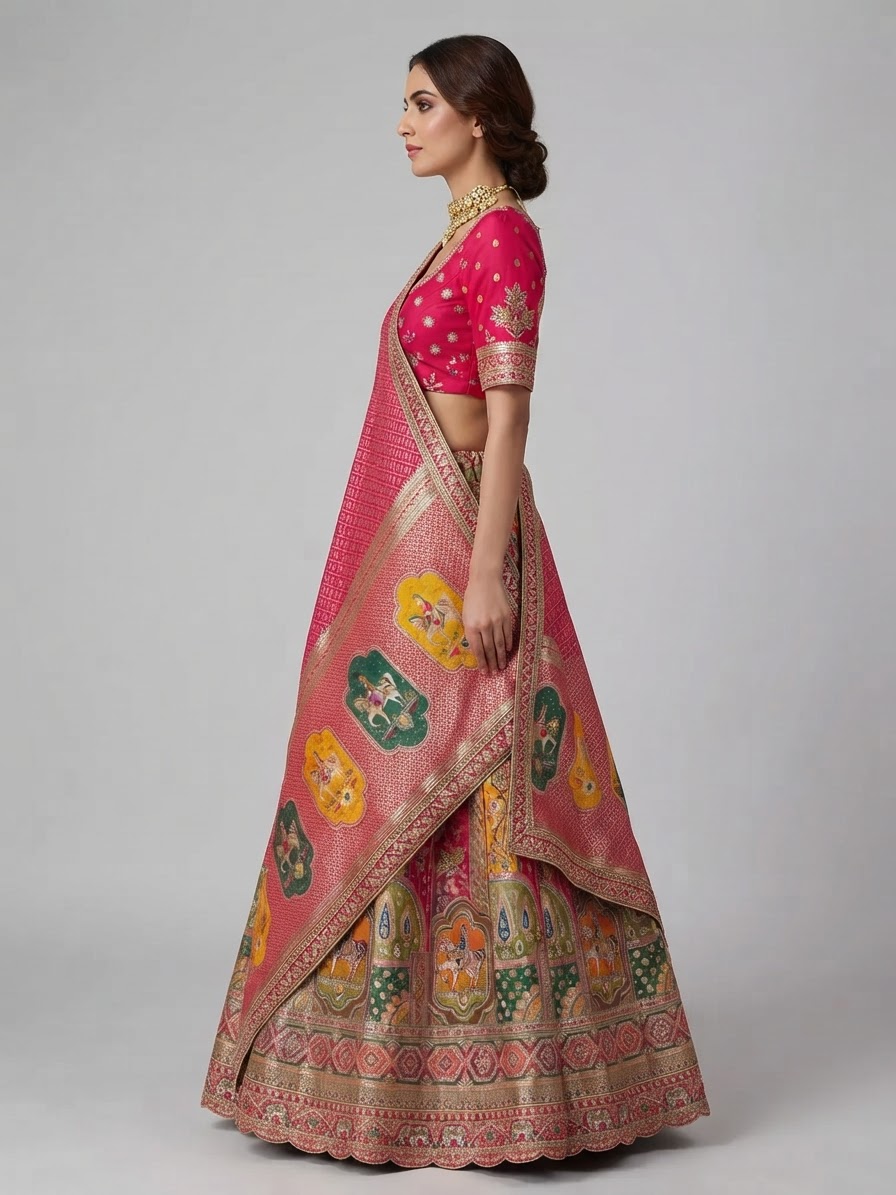 Bridal Lehnga — Model — right side view