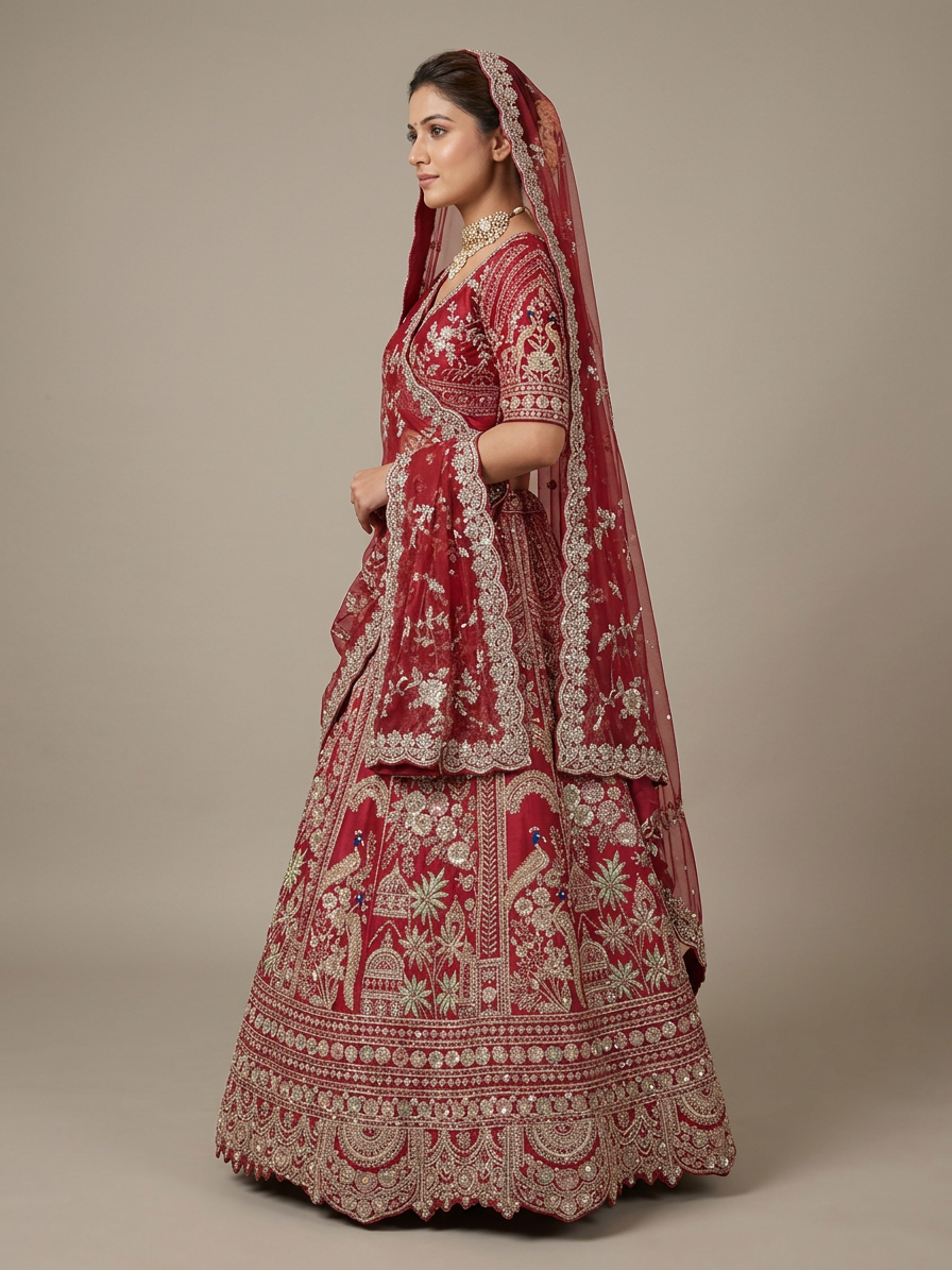 Bridal Lehnga - Sartaj -8 — Model — left side view