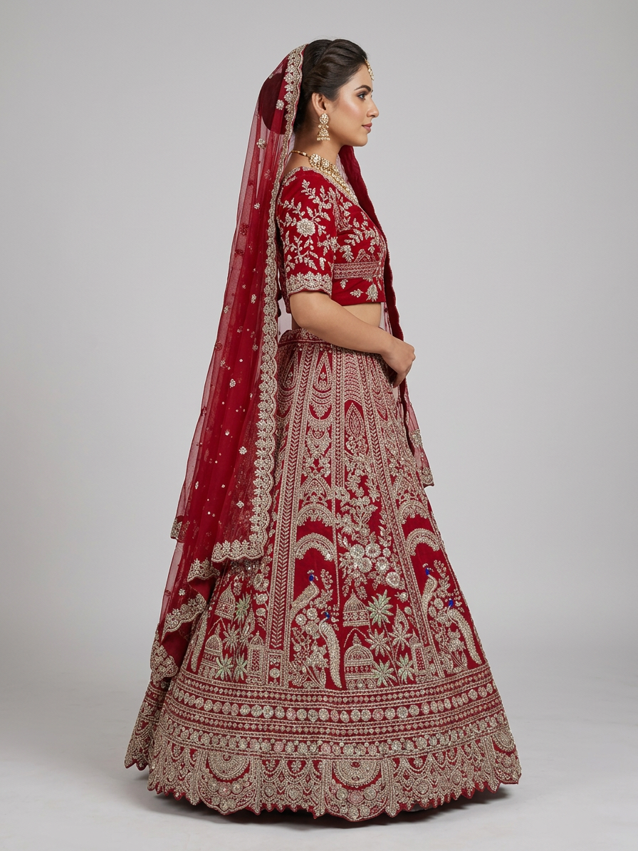Bridal Lehnga - Sartaj -8 — Model — right side view