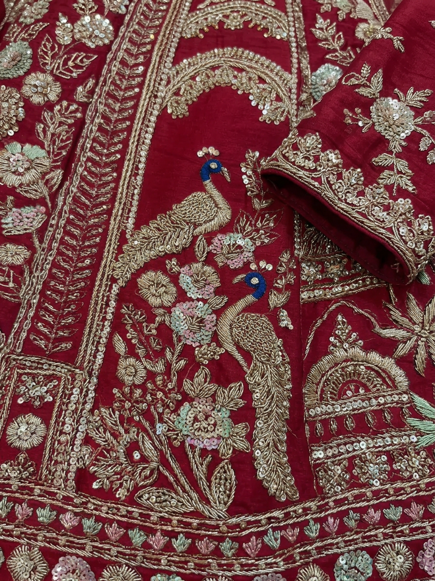 Bridal Lehnga - Sartaj -8 — Macro — work close-up