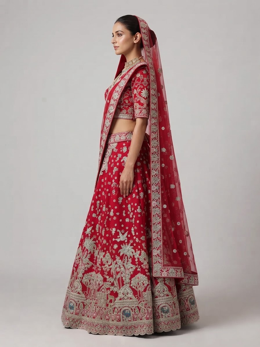 Bridal Lehnga — Model — right side view
