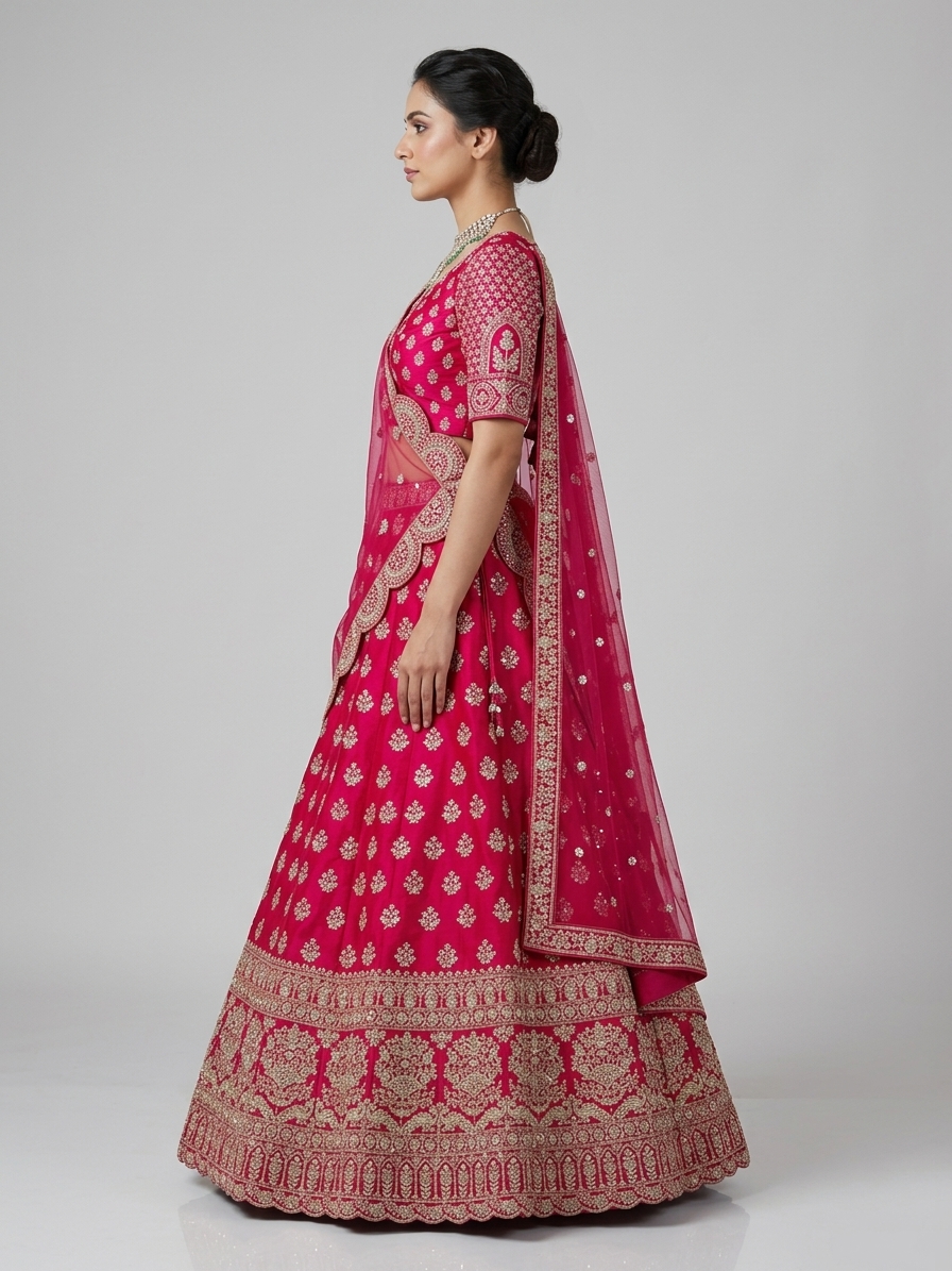 Bridal Lehnga — Model — left side view