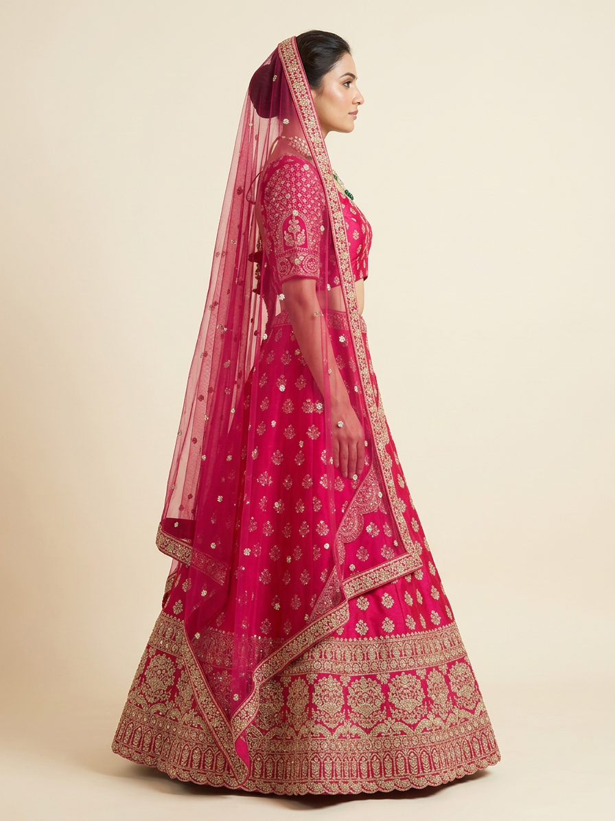 Bridal Lehnga — Model — right side view
