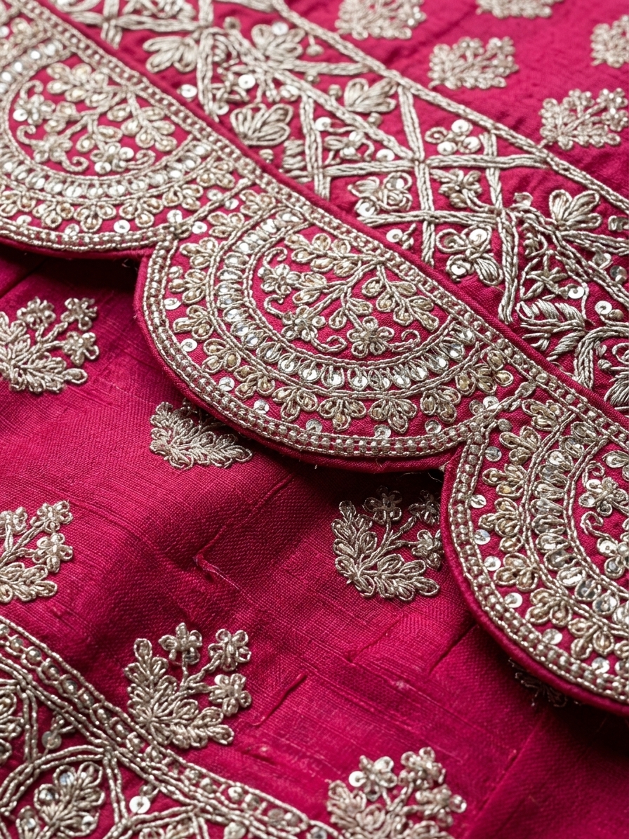 Bridal Lehnga — Fabric texture