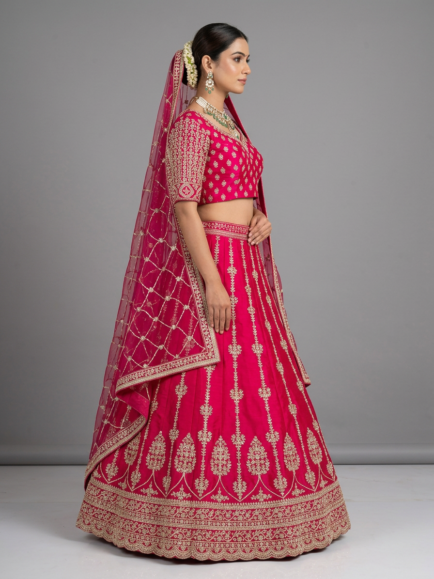 Bridal Lehnga — Model — right side view