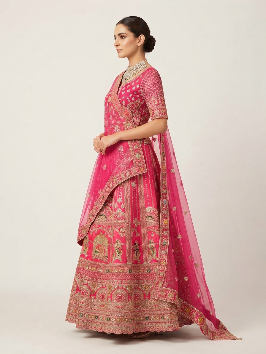 Bridal Lehnga — Model — right side view