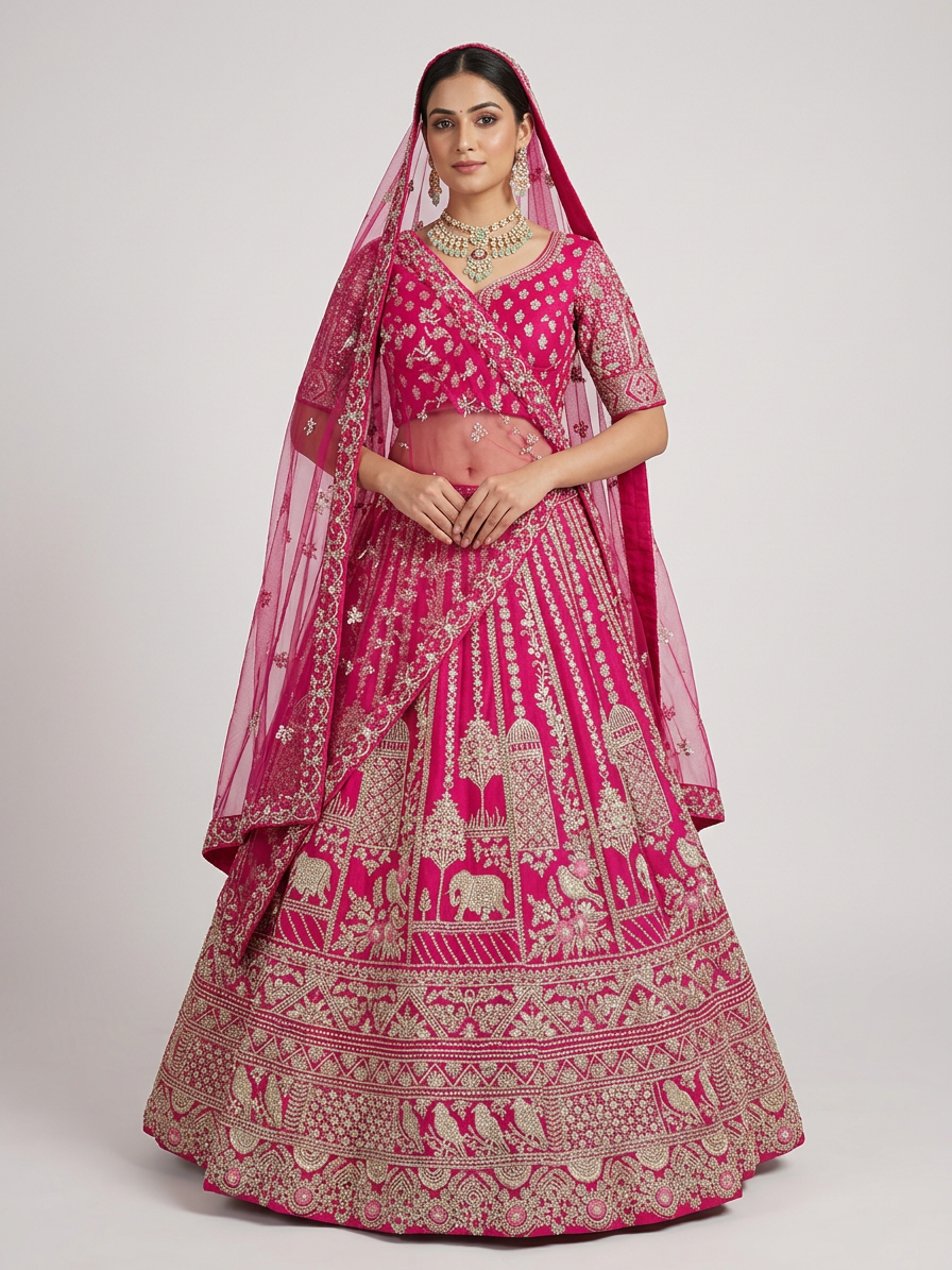 Bridal Lehnga - Sartaj -4 — Model — front view