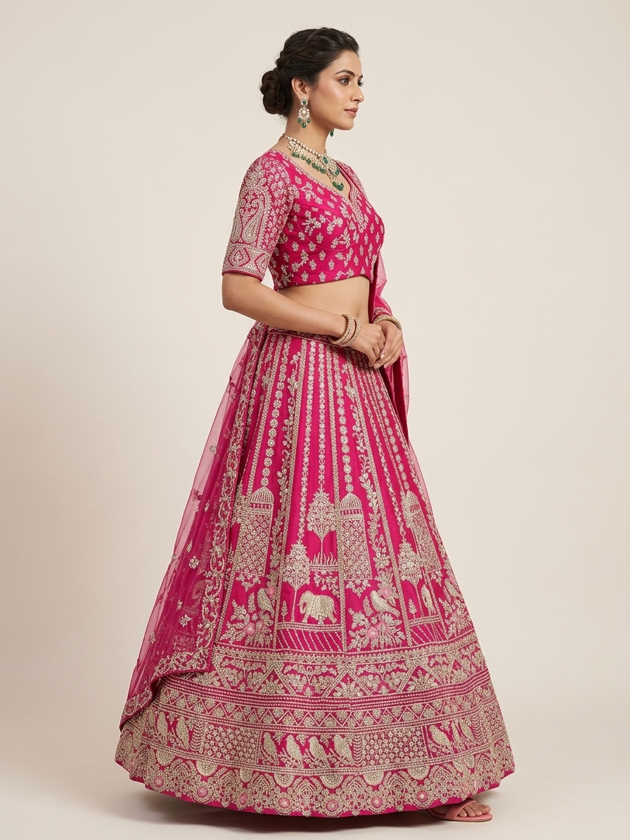 Bridal Lehnga - Sartaj -4 — Model — right side view