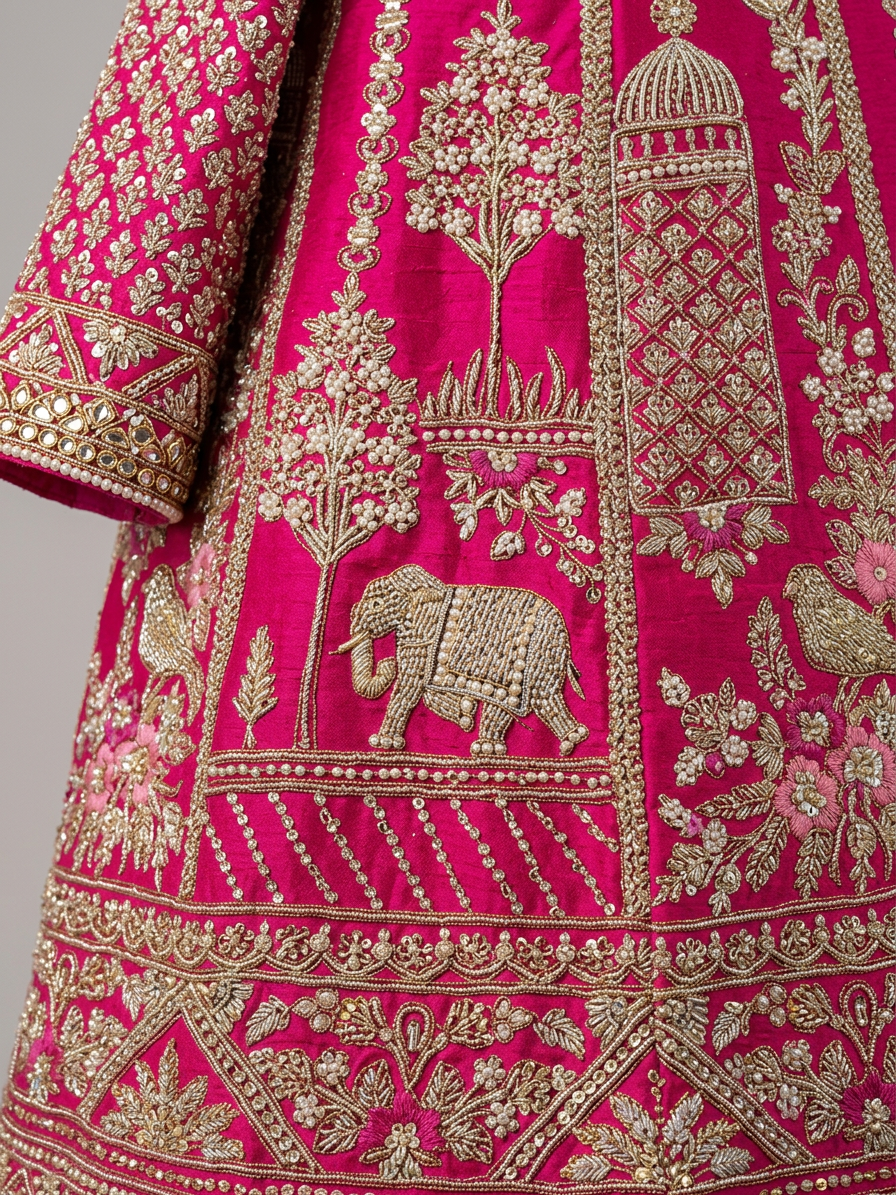 Bridal Lehnga - Sartaj -4 — Macro — work close-up