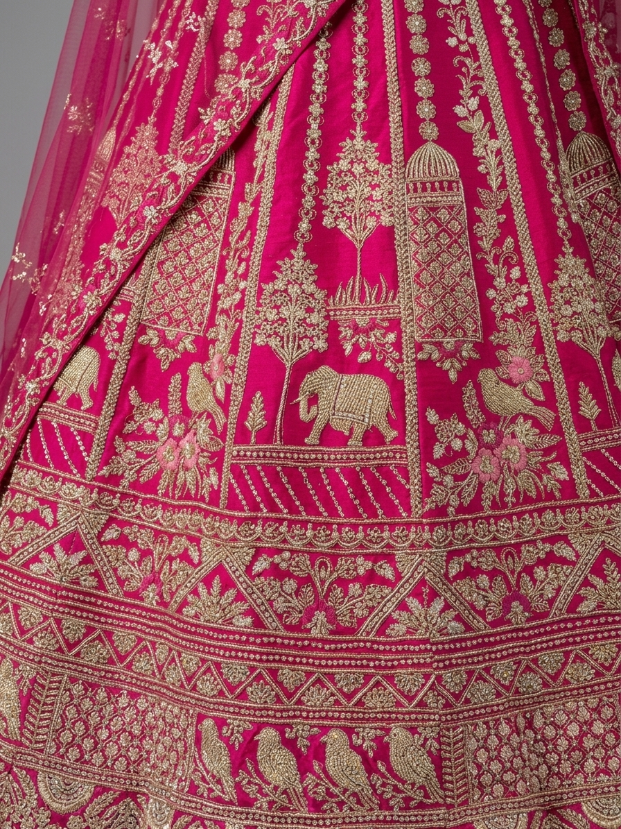 Bridal Lehnga - Sartaj -4 — Fabric texture