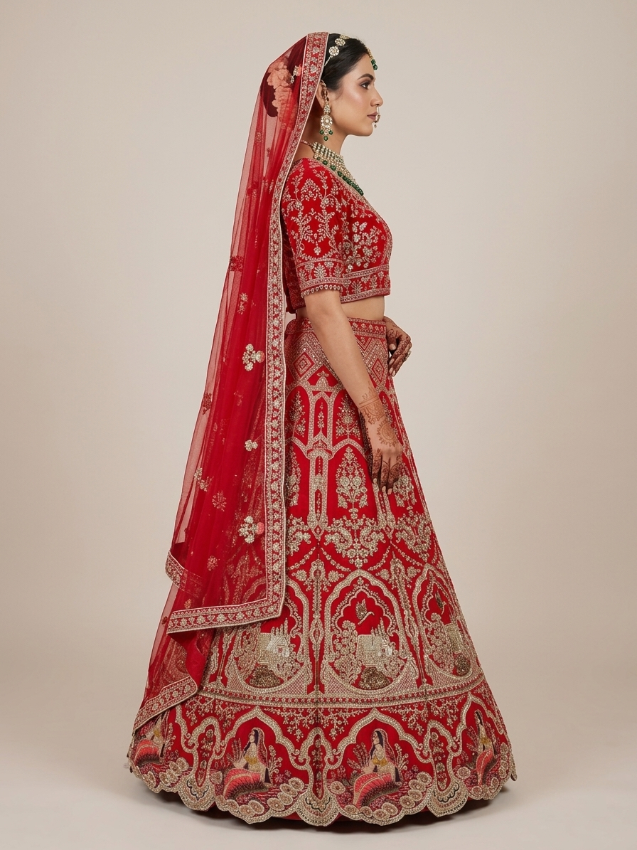 Bridal Lehnga — Model — right side view