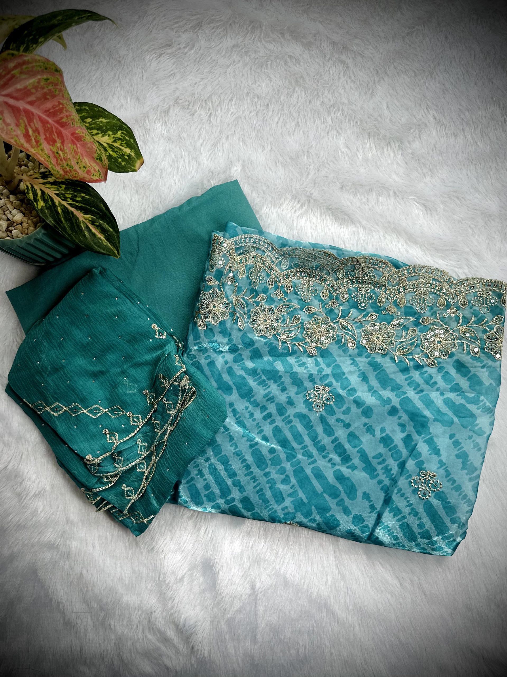 Chanderi Silk Embroidered Party Wear Suit | CSM-11