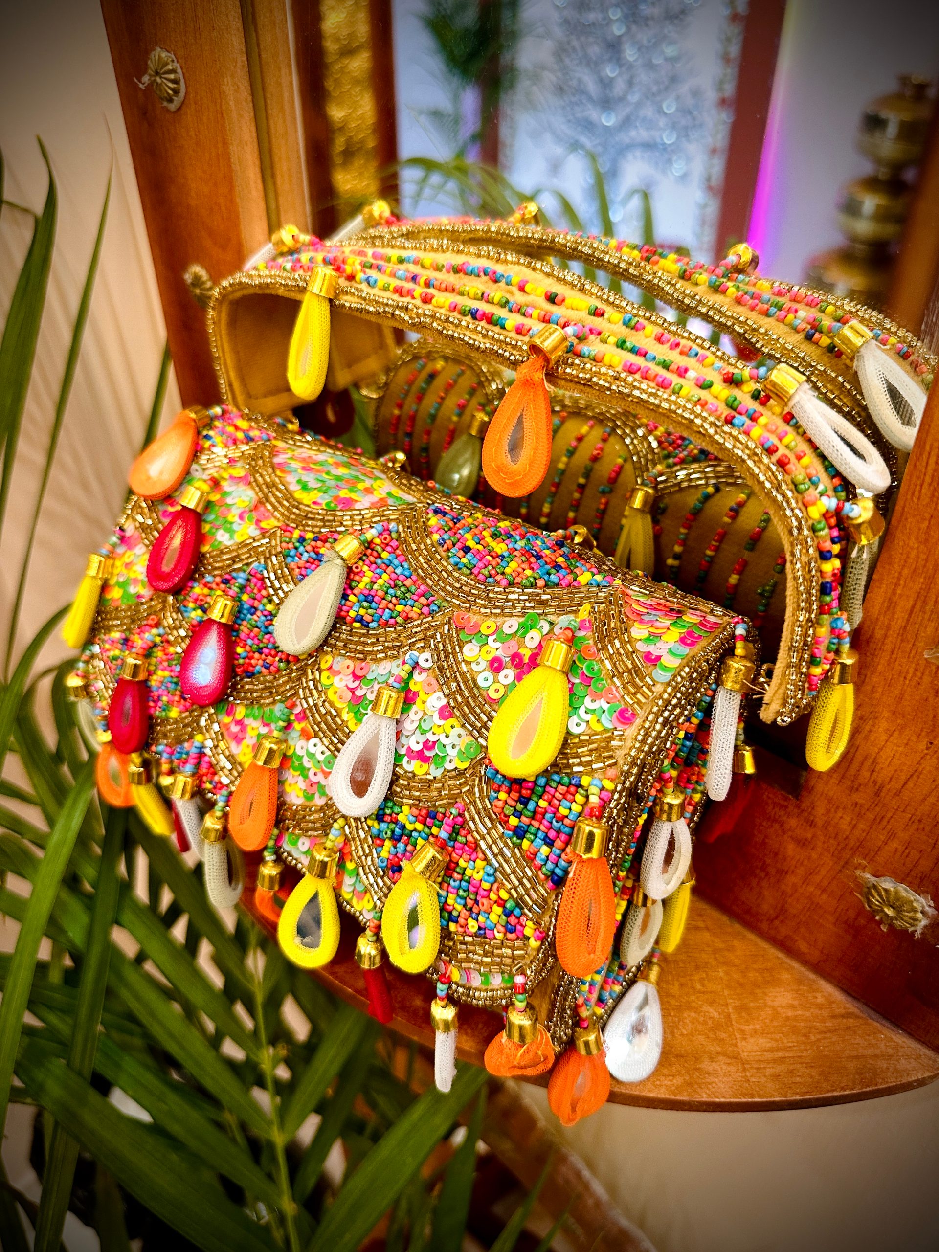 Multi Mirror Flap Bag | Handcrafted Beaded Clutch — image 4 of 4