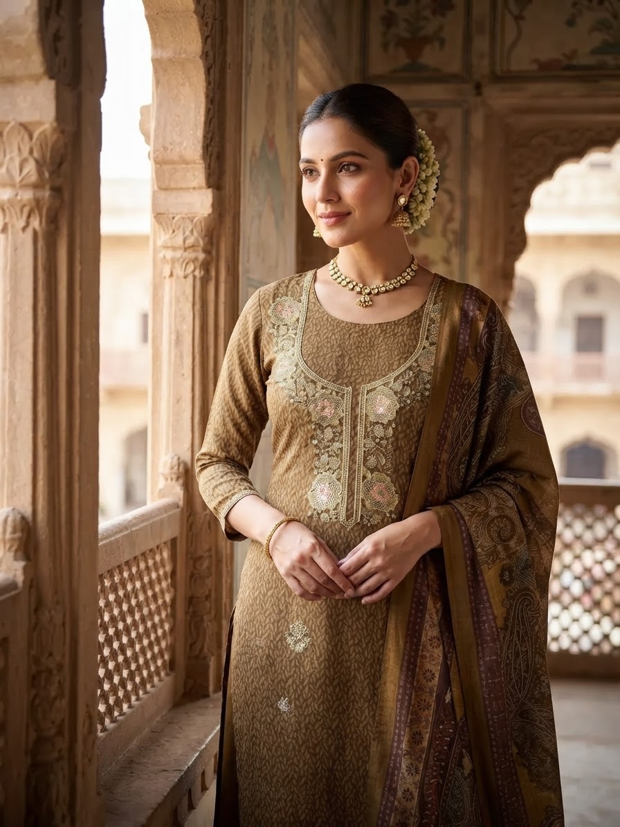 Festive woman wearing it — suit