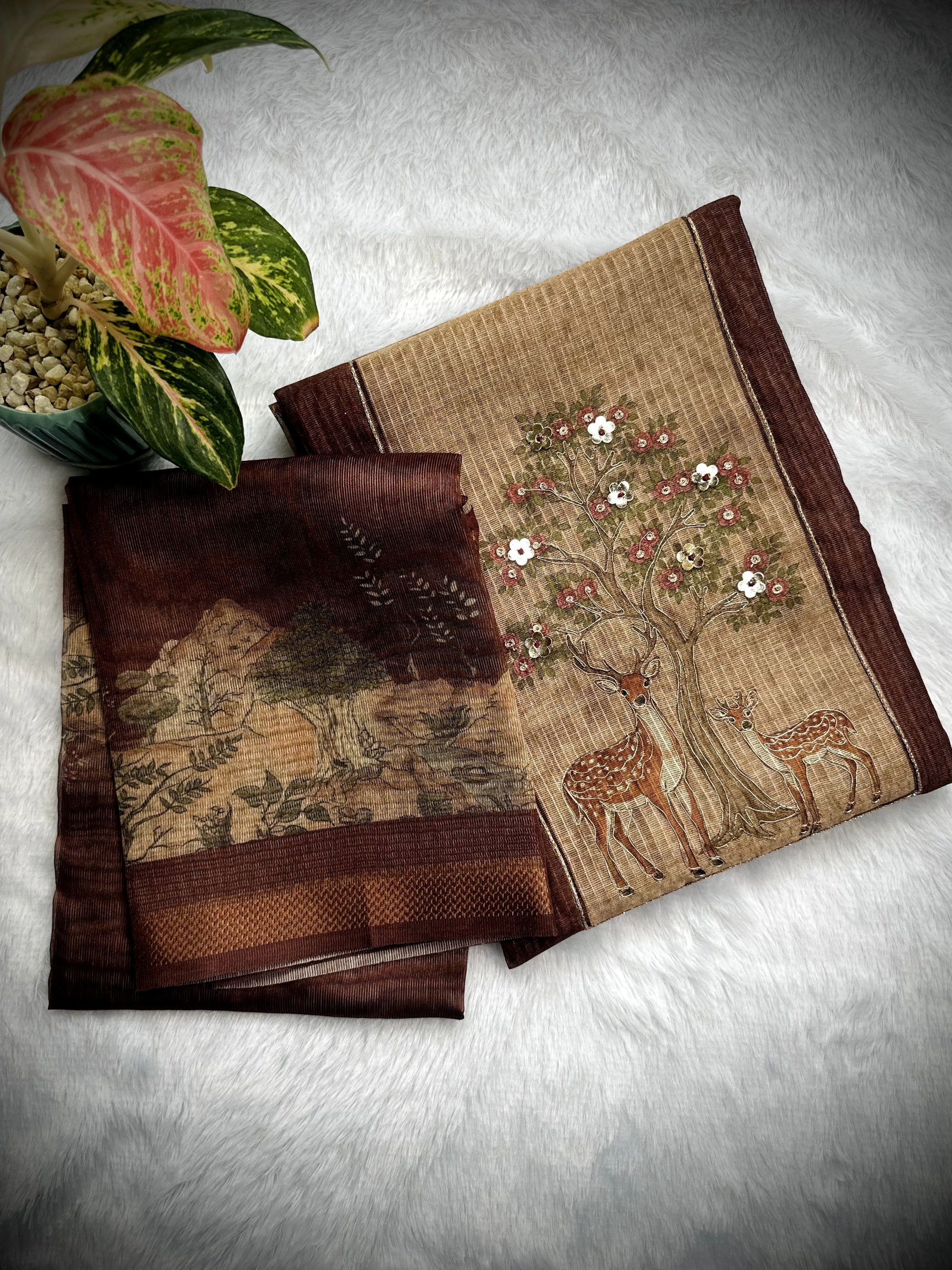 Embroidered Party Wear Suit with Deer Motif — image 3 of 5