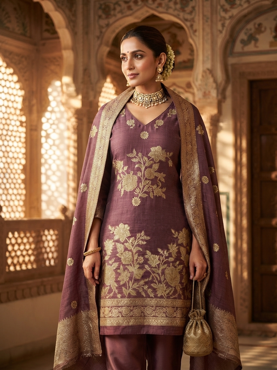 Banarasi Silk Suit - Elegant Traditional Wear