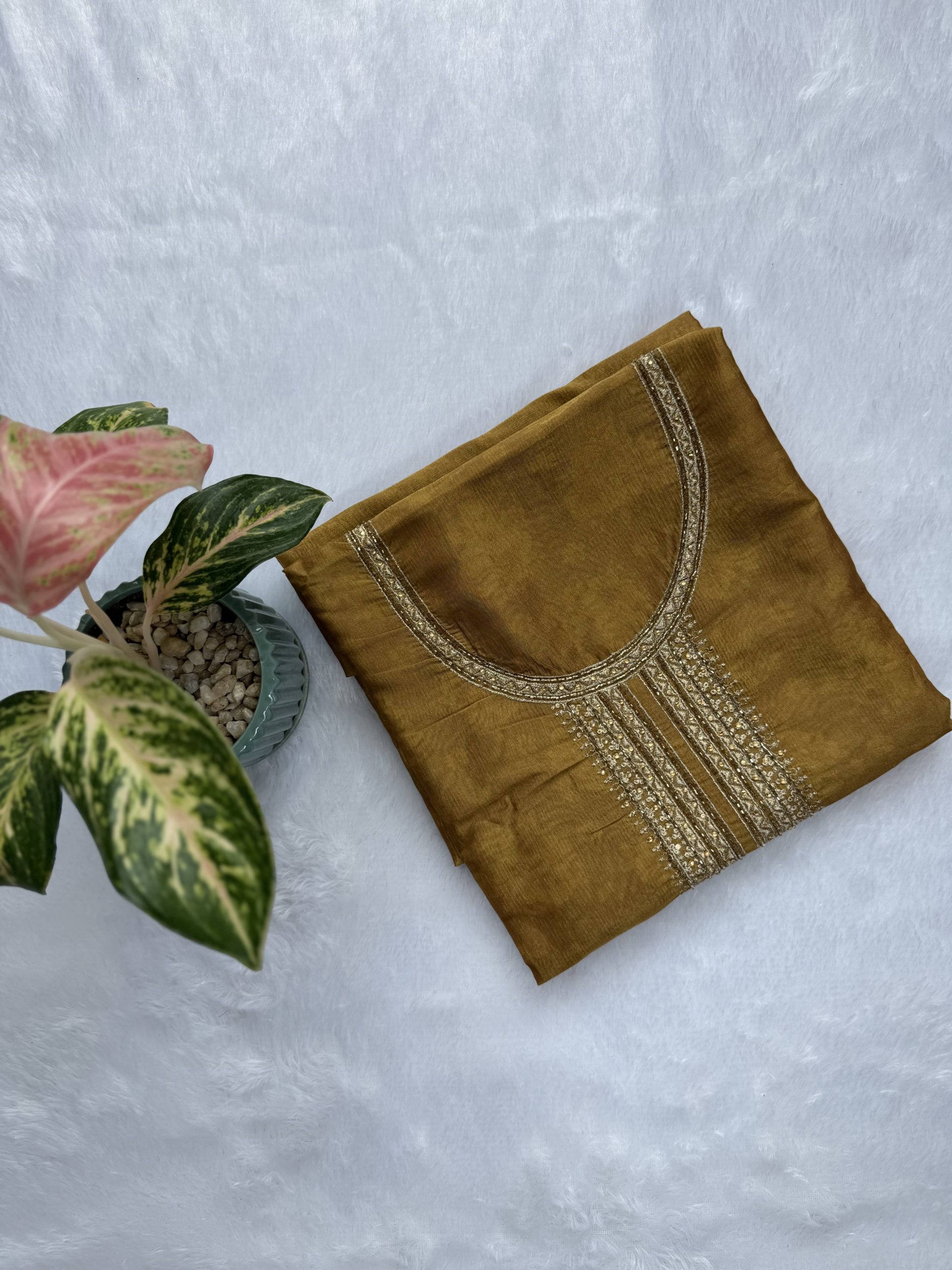 Cotton Mixed Suit with Beads & Zarkan Work, Printed Dupatta — image 5 of 6