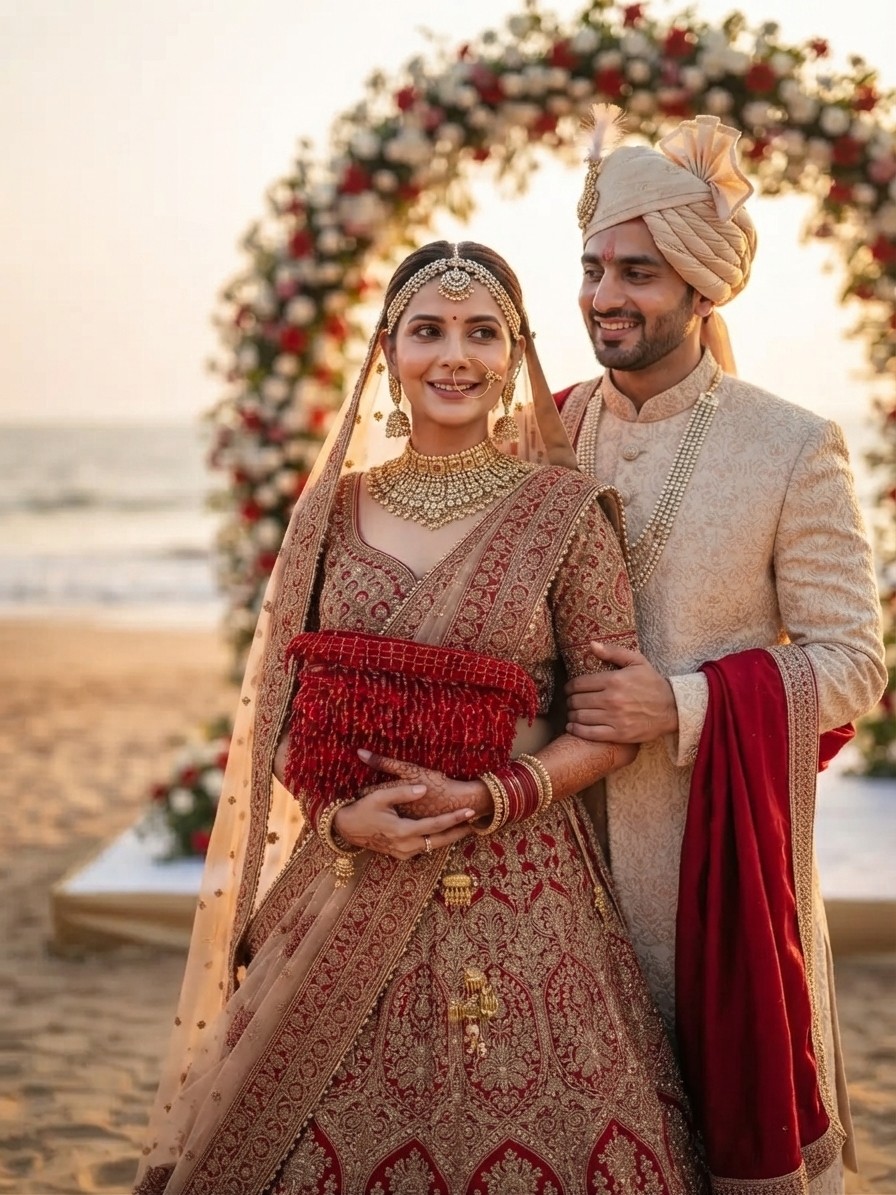 Indian bride wearing it — clutch