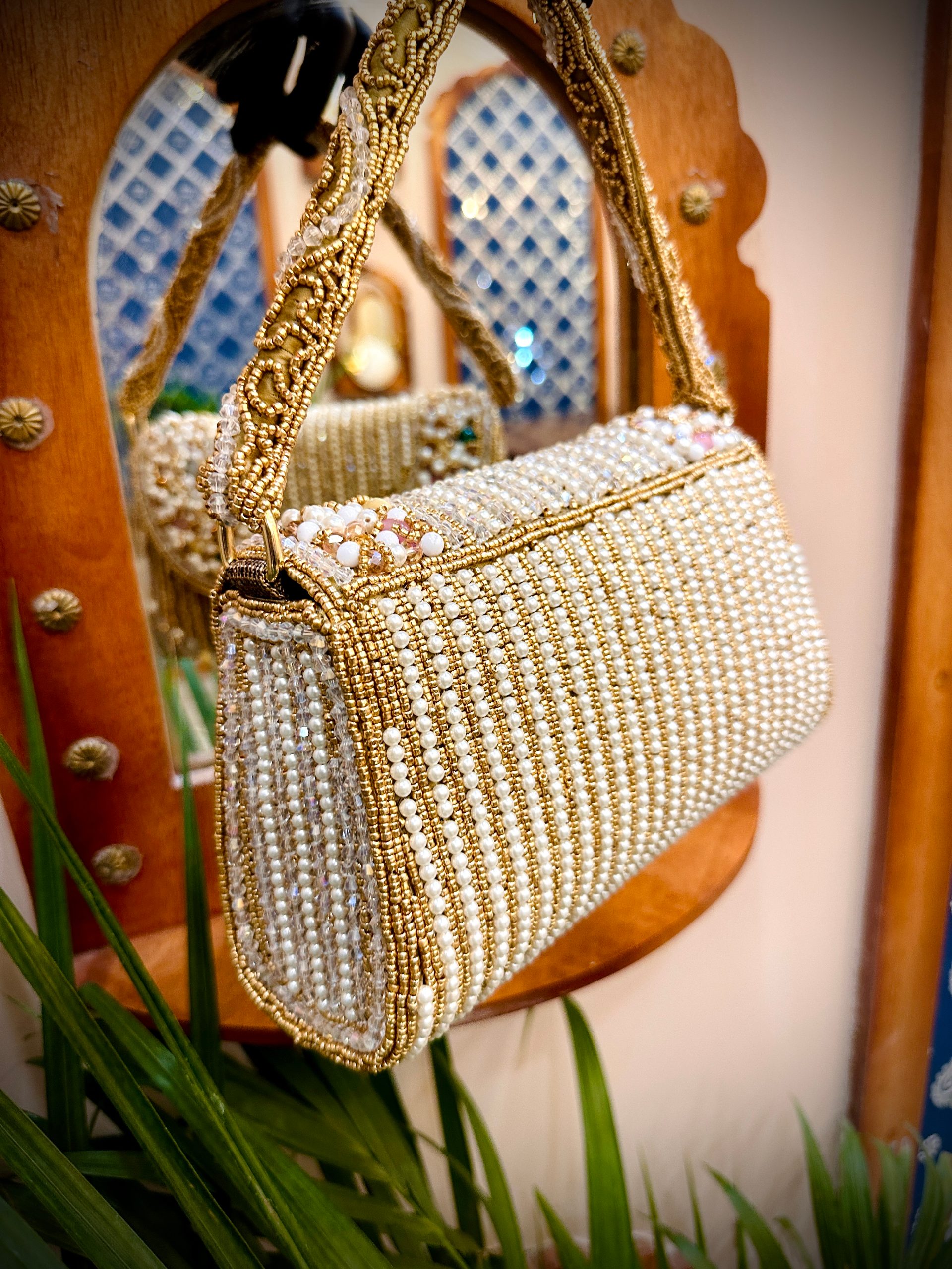 Clutch Bag with Multicolour Bears and Golden Sequins Work — image 4 of 5