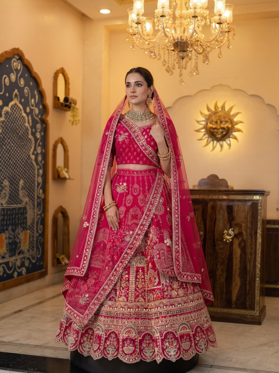 Festive woman wearing it — lehenga
